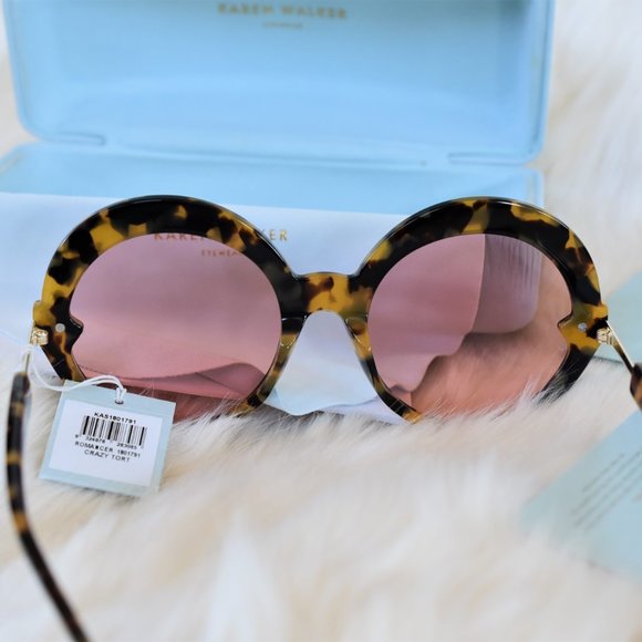 KAREN WALKER ROMANCER TORTOISE SUNGLASSES - Picture 10 of 15